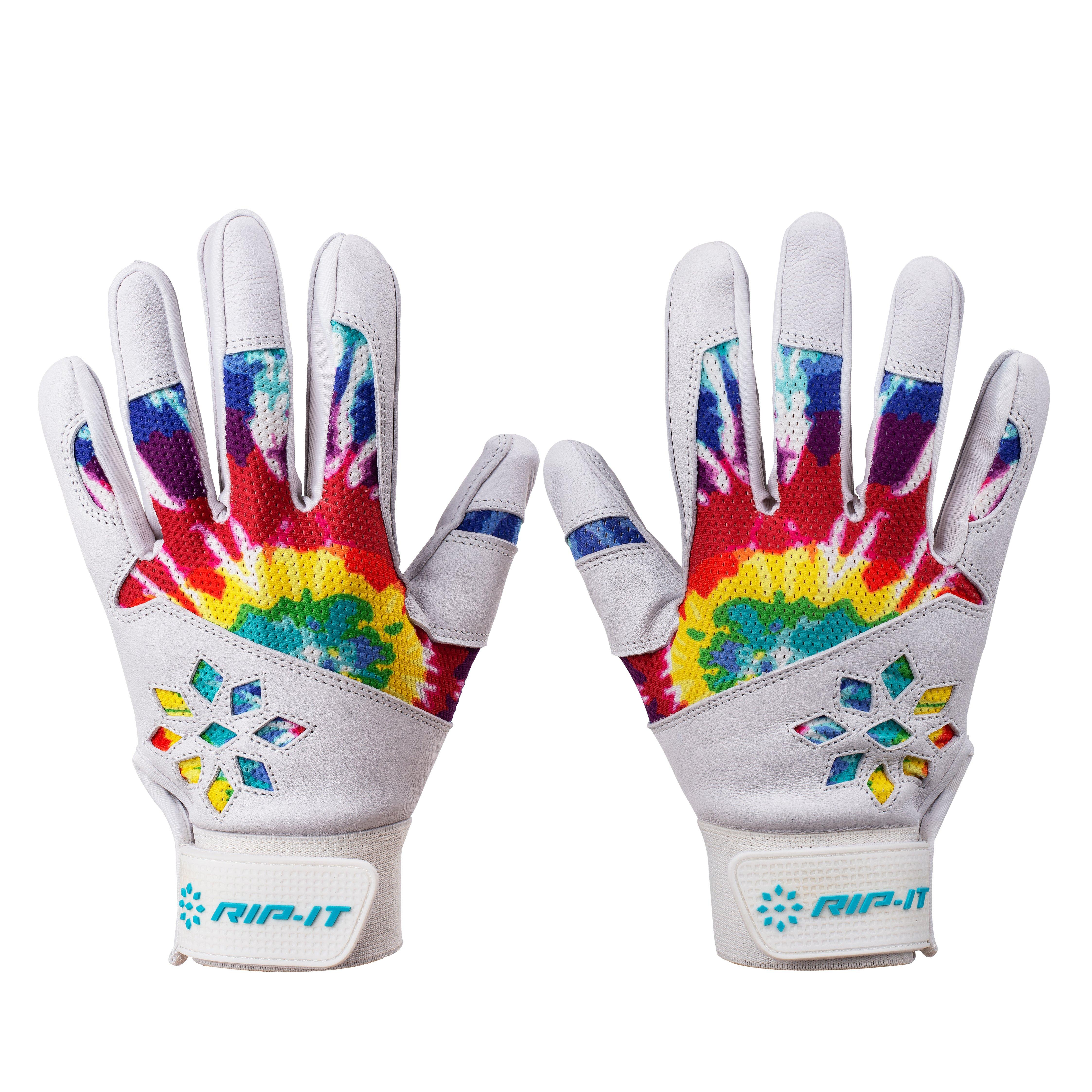 RIP-IT Girls' Blister Control Softball Batting Gloves - Tie Dye
